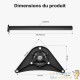 Lot de 4 Pieds de Table Réglables 870x60 mm en Acier Noir Piètement Bar Plan de Travail