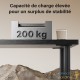 Lot de 4 Pieds de Table Réglables 870x60 mm en Acier Noir Piètement Bar Plan de Travail