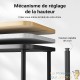 Lot de 4 Pieds de Table Réglables 870x60 mm en Acier Noir Piètement Bar Plan de Travail
