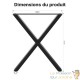 Pied de Table en Forme de X 600x40x720 mm Acier Revêtement Poudre Noir Piètement Bureau