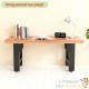 Pieds de Table en Profil Carré 600x240x720 mm Acier Revêtement Poudre Noir Piètement Bureau