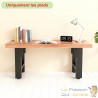 Pieds de Table en Profil Carré 600x240x720 mm Acier Revêtement Poudre Noir Piètement Bureau