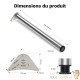 Lot de 4 Pieds de Table Réglables 870x60 mm en Acier Chromé Piètement Bar Plan de Travail