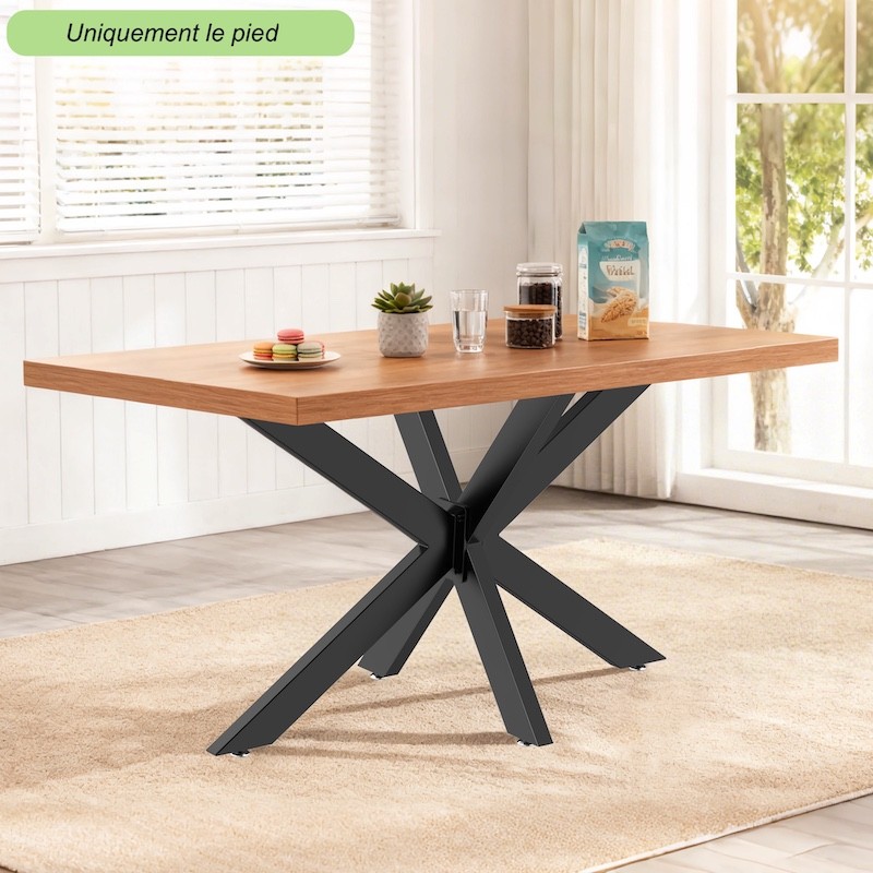 Pied de Table Spider Forme Araignée 120x71x68 cm Acier Revêtement Poudre Noir Piètement Bureau