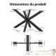 Pied de Table Spider Forme Araignée 120x71x68 cm Acier Revêtement Poudre Noir Piètement Bureau