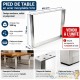 Pied de Table en Acier Inoxydable V2A 800x80x730 mm Capacité 200 kg Patins en Feutre Piètement Bureau