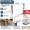 Pied de Table en Acier Inoxydable V2A 800x80x730 mm Capacité 200 kg Patins en Feutre Piètement Bureau