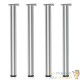 Lot de 4 Pieds de Table Réglables 870x60 mm en Acier Chromé Piètement Bar Plan de Travail