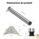 Lot de 4 Pieds de Table Réglables 870x60 mm en Acier Chromé Piètement Bar Plan de Travail