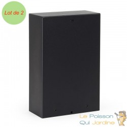 Multiprise de Jardin Quadruple 4 Prises 147x70x230 mm Forme Carrée Acier Inox Noir IP44