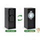 Borne Multiprise de Jardin 2 Prises avec Minuterie 147x83x230 mm Forme Carrée Acier Inox Noir IP44