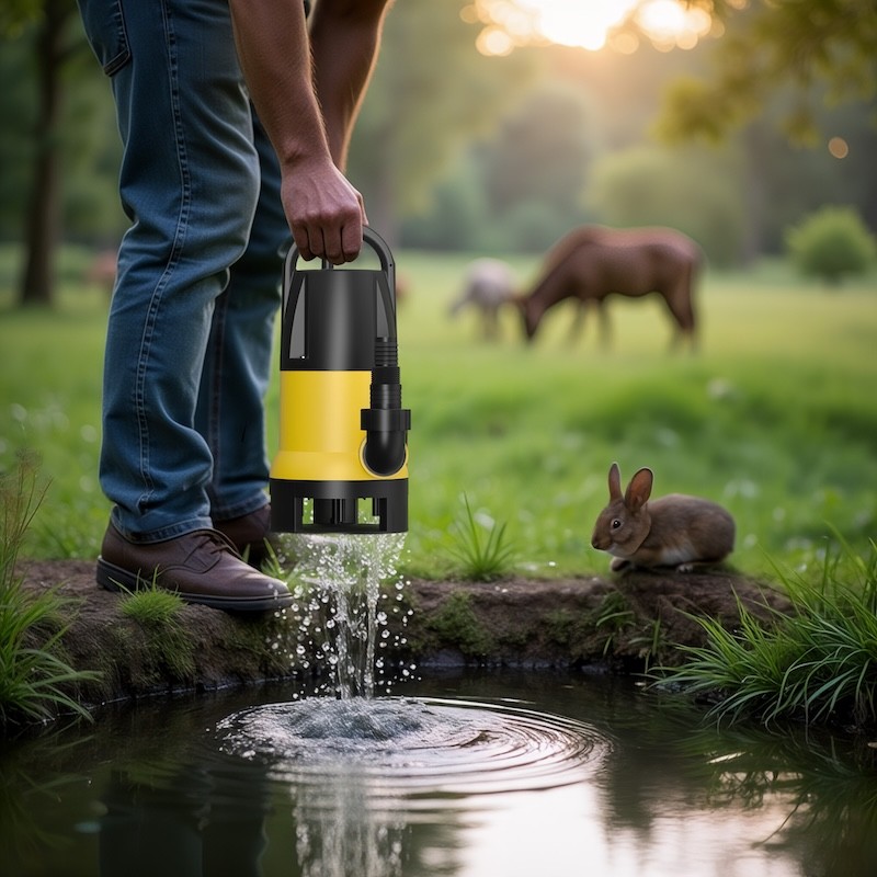 Pompe Submersible Électrique Eaux Chargées 400W 8000 l/h Refoulement 5 m avec Interrupteur Flotteur