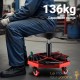Tabouret d'Atelier Réglable en Hauteur 37 à 52 cm Mobile à Roulettes Charge 136 kg avec Tablette