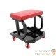 Tabouret de Mécanicien 37.5x36x38.5 cm Noir et Rouge Siège d'Atelier Mobile avec Plateau à Outils