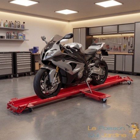 Chariot de Manœuvre Moto Roulant Charge Max 570 kg Aide au Rangement Garage et Atelier