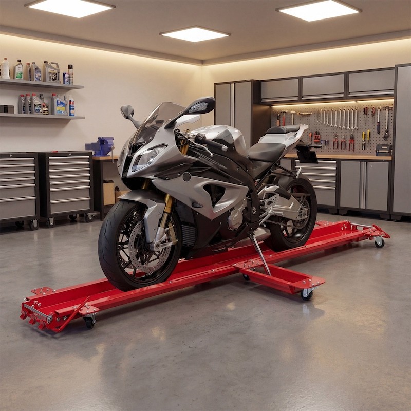 Chariot de Manœuvre Moto Roulant Charge Max 570 kg Aide au Rangement Garage et Atelier