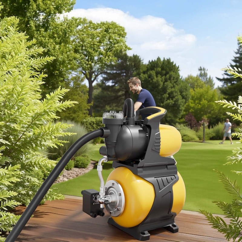 Station d'Eau Domestique 1000W 3500 l/h Refoulement 44 m Aspiration 8 m Réservoir Fer 19 l